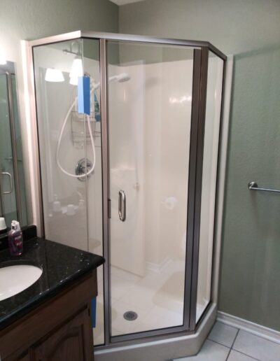 Small Space Shower with Framed Glass Door