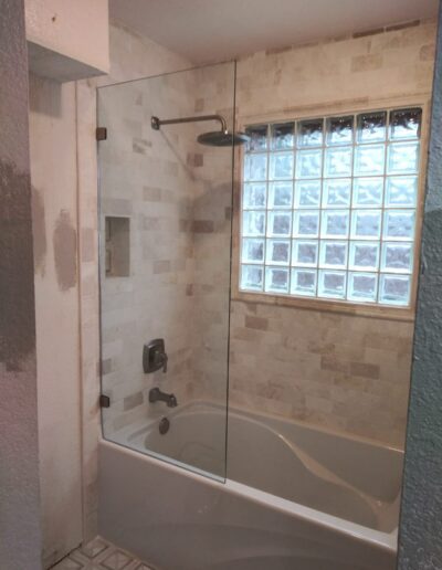 Frameless Glass in Shower with Tub