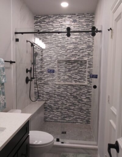 Installed Shower Glass Door with No Frame