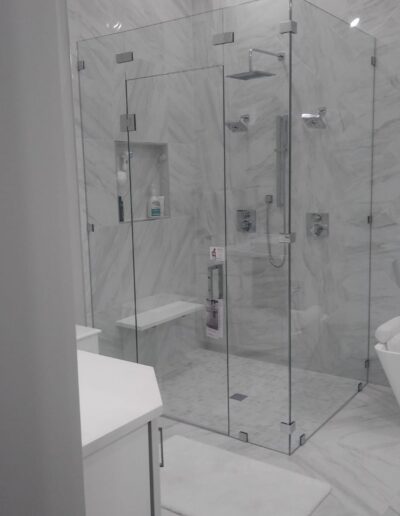 Frameless Shower Glass Door In A Modern Shower