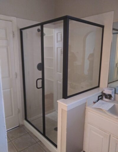 Black Framed Bath Glass Door