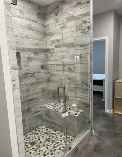 Cozy Shower Design with Frameless Shower Door