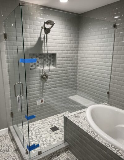 Modern Shower Design with Frameless Glass Door