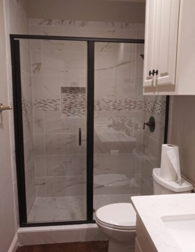 Shower Glass Door with Black Frame
