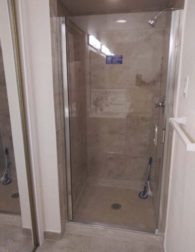 Mini Shower With Pivot Shower Door